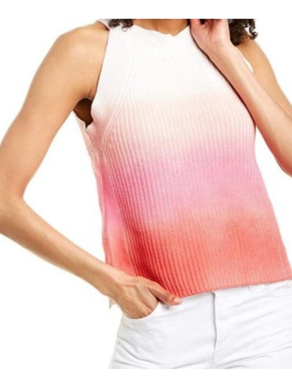 525 America Pink Ombre Sleeveless Sweater